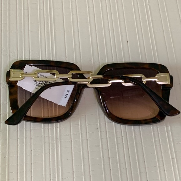 Express Retro oversized square frame chain sunglasses - Picture 14 of 16